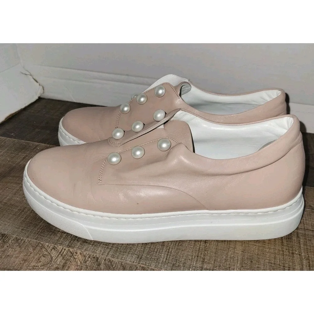 Lewit Pink Leather‎ Pearl Detail Sneakers US 9.5 EU39/40